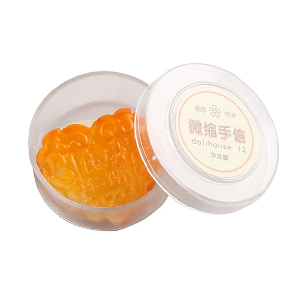 1:12 Dockhus Miniatyr Mooncake Bean Paste Pai W/Box Kök A