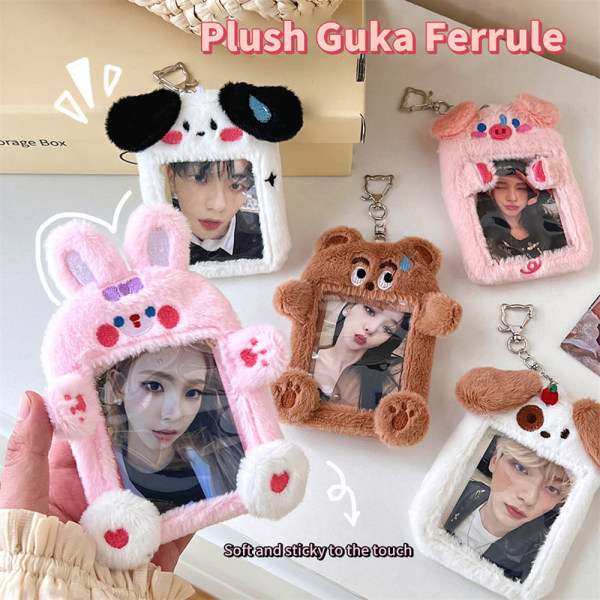 Bear Plush Photocard Holder Kpop Idol Photo Holder Girl e Keyc A1