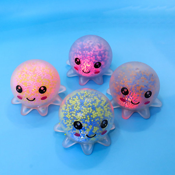 Glødende lys blekksprut Vent Ball Leker Bubble Octopus Ball Leketøy