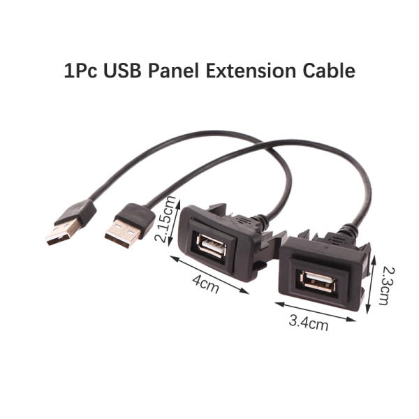 Bil Dashboard Flush Mount USB Panel Forlengelseskabel Adapter Soc B