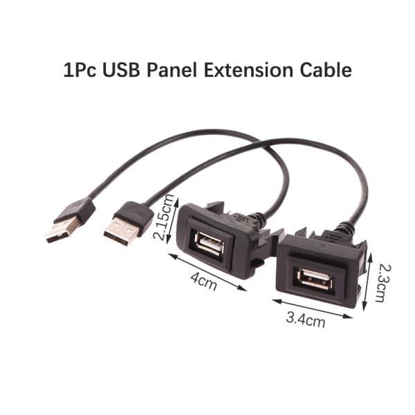 Bilinstrumentbräda Flush Mount USB Panel Förlängningskabel Adapter Soc B