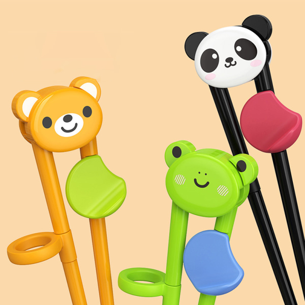 1 par Träningspinnar Tecknad djurklubbor för barnpinnar Ho Orange