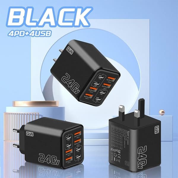 240W GaN USB C-laddare 8-i-1 snabbladdande telefonladdare A2