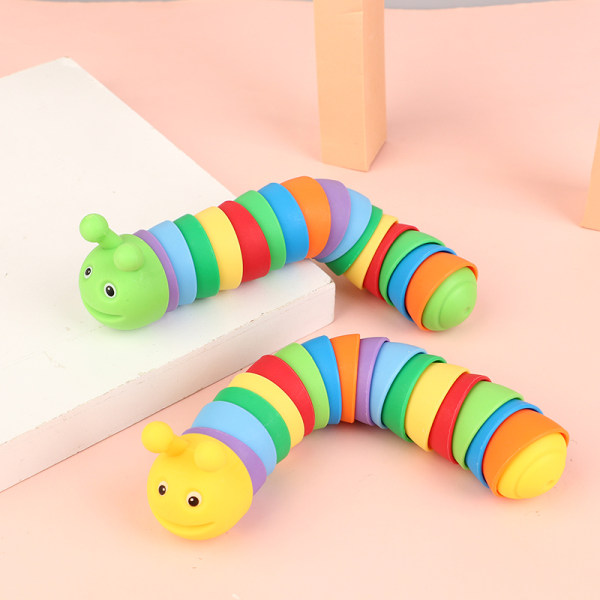 Farverig ed Caterpillar Sensory Toy Killing Time Relieving Stre B