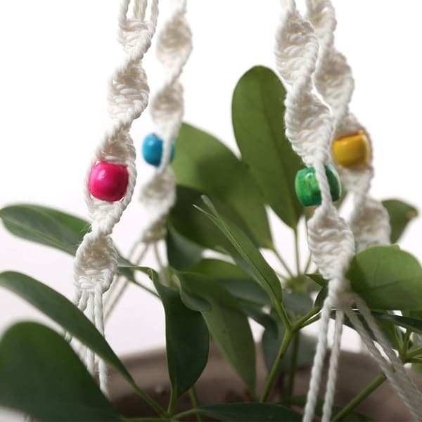 Gryteholder rame Hanger Hanging er Basket Jute Braided Rope Cra C