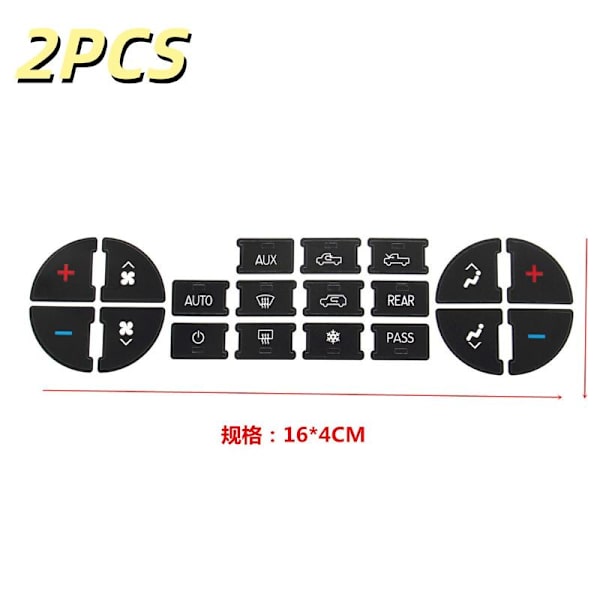 2 ark bilknapp AC-etikett Central kontrollpanelknapp S A10