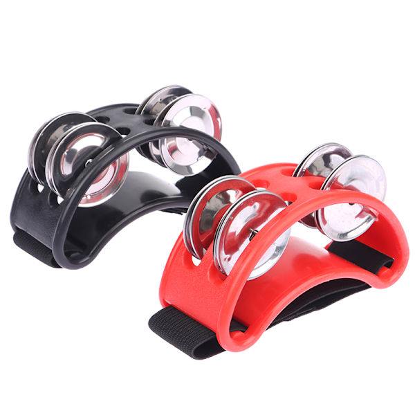 Trommeakkompagnement Fod Jingle Tromme Rattle Tambourine Percussio Red
