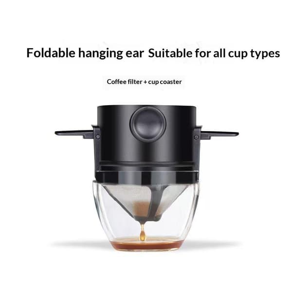 Bærbar Sammenleggbar Kaffefilter i Rustfritt Stål Gjenbrukbar Kaffe White
