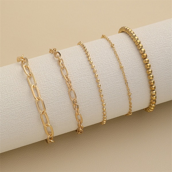 5 kpl Bohemian Gold Color Set naisille Säädettävä Bea
