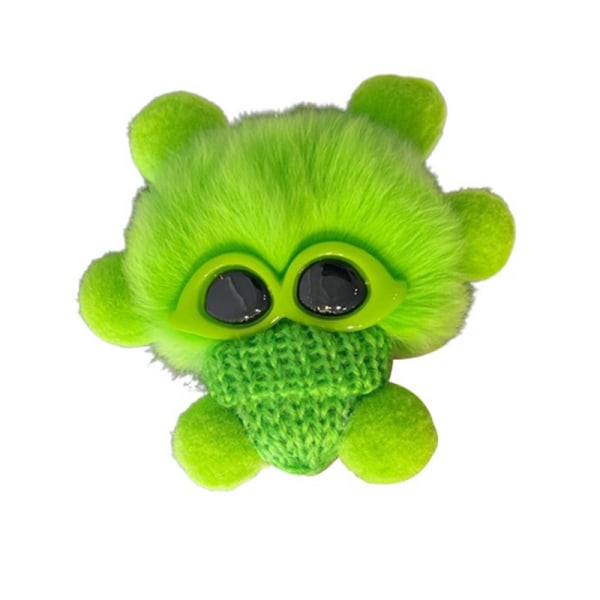 Mini Rex Nyckelring Fluffiga Nyckelringar Prydnadssaker Pom Pom Nyckelring A4