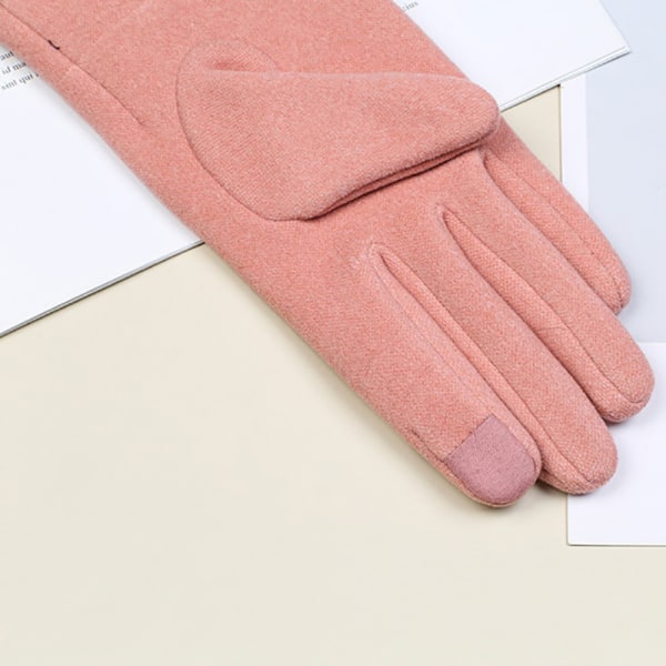 1 Par Winter Warm Touch Elegant Simple Cashmere Handsker Tykke Pink