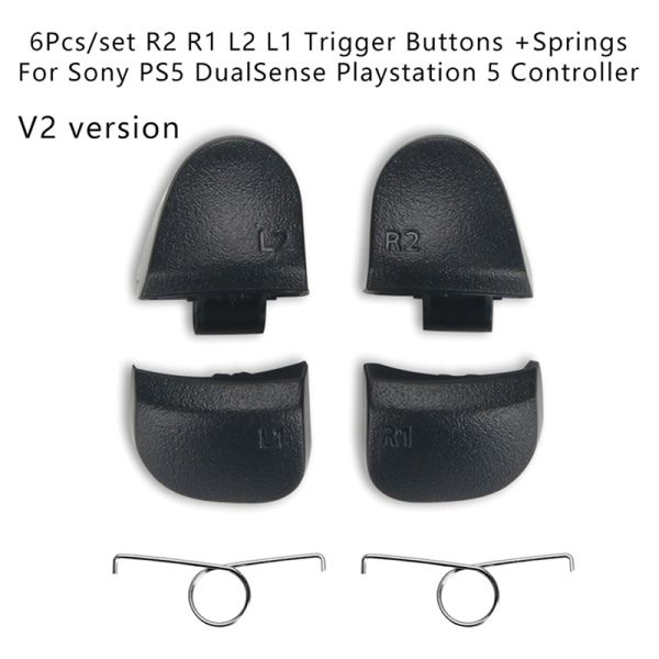 1 sett R2 R1 L2 L1 utløserknapper m/fjærer for PS5 DualSense
