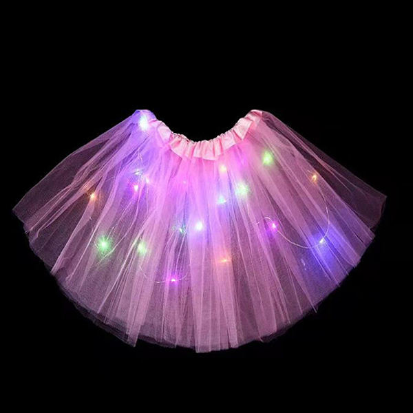 Girl Butterfly Light Up Tutu LED Nederdel Glow Flower Wreath Rose red