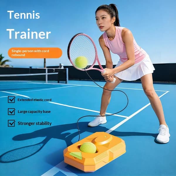 Självrebound Tennis Tränare Solo Träningsboll med Elastiskt Rep B 1