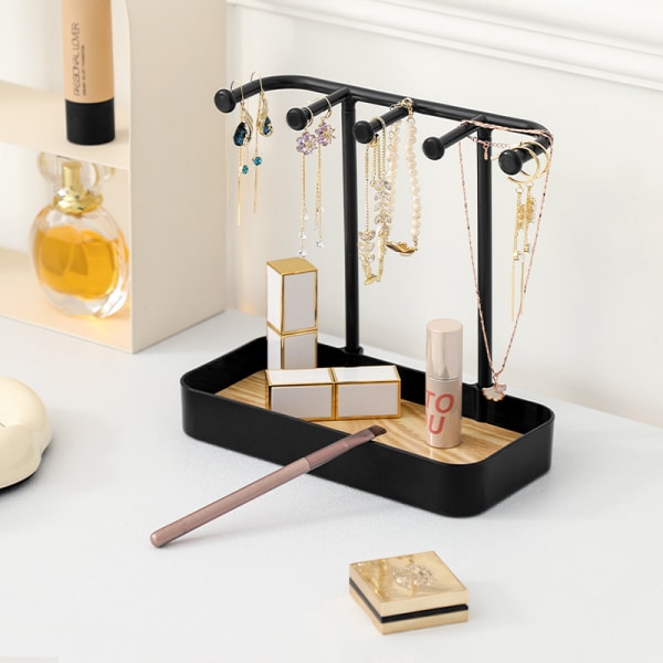 Fashion Smycken Organizer Display För Örhängen Halsband Jewelr Black