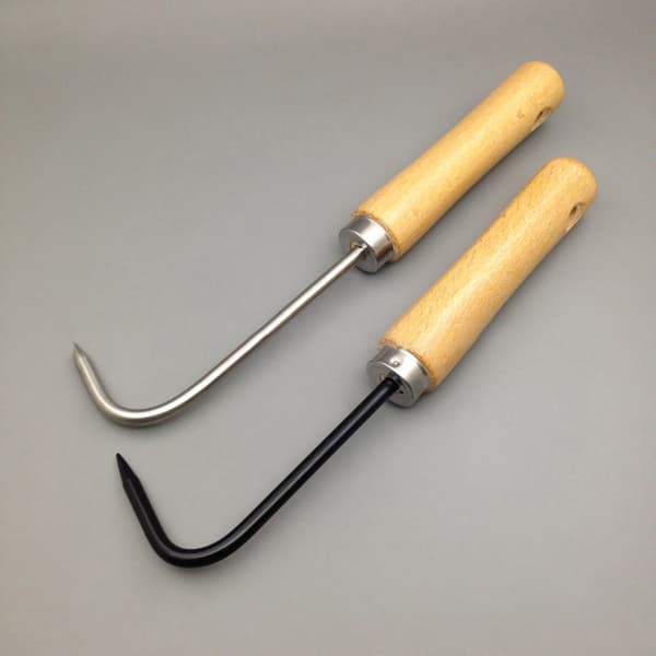 Fast kolstål Bonsai Tools Krok Trähandtag Slitstarkt gräs Black