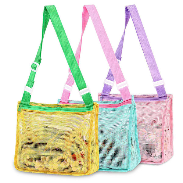 Beach Toy Mesh Bag Børne Shell opbevaringstaske Beach Toy Seashell Ba Pink