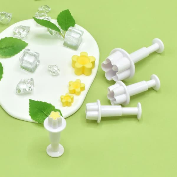 4 stk. plommblomst kake stempel fondant kakeform plomme bakeform