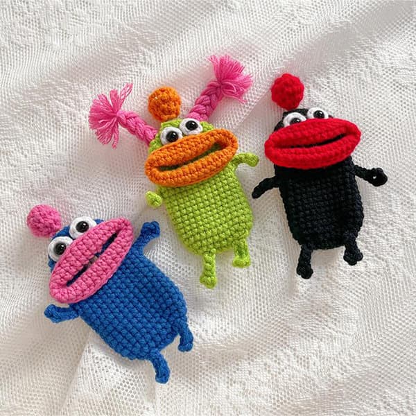 Creative e Cartoon Car Key Pack Pølse Mund Strikke Uld Bil A5