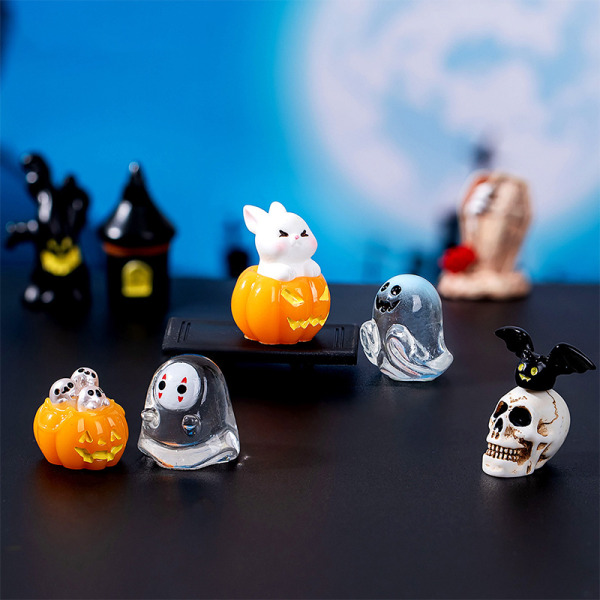 Halloween Mini Resin Craft Ornaments Mini Fairy Garden Landskap A4