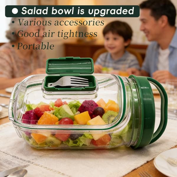 Salatskål med gaffelopbevaringsområde