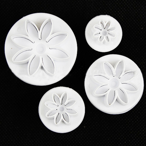 4X Cake Fondant Sugarcraft Dekor Cookie Mould Form Plunger Dais