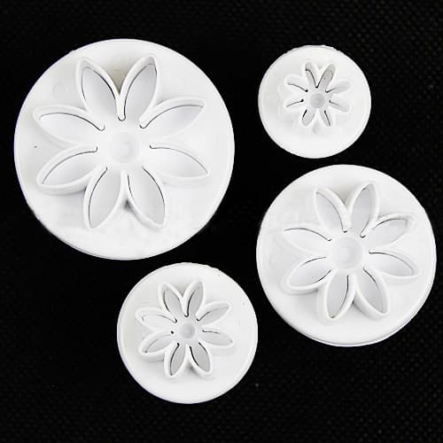 4X Kage Fondant Sugarcraft Decor Cookie Form Form Stempel Dais