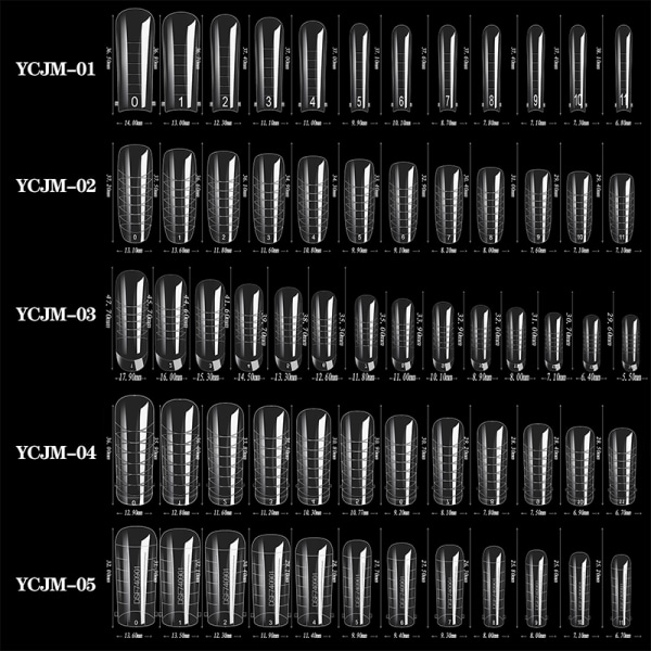 60st ABS-förlängningsnagelformer för UV-gellack False Nail Art 12