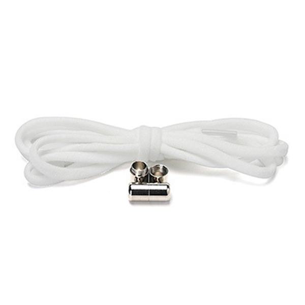 Elastiska Sneakers skosnören Metal Lock Lazy Laces for Kids and Ad White