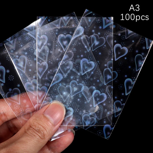 100 stk gjennomsiktige Kpop-korthylser Stjernekortdeksel A3