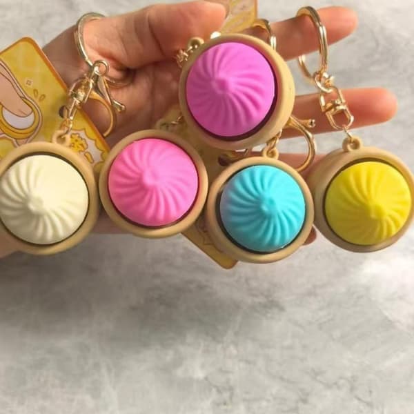 1 st Mini Ångad Bulle Leksak Dekompression Bulle Klicker Nyckelring A2