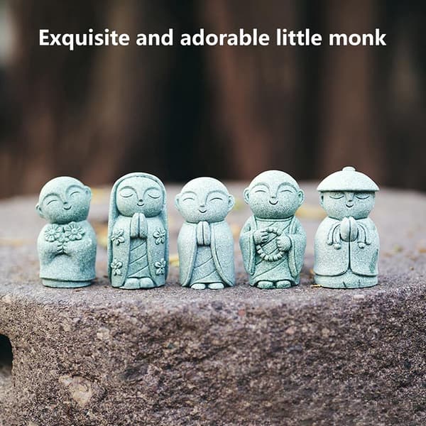 Hållbar miniatyrstaty utsökt liten munkfigur hand A8