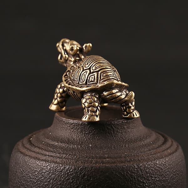 3D mässing drak sköldpadda gjutning staty Mini djur metall figurin