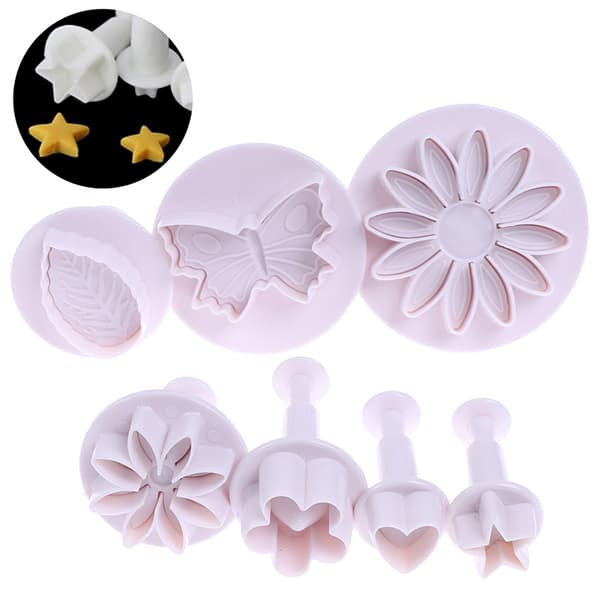 Plast Blomsterfondant Kakeverktøy Sugar Craft Stempel ter Bakin E