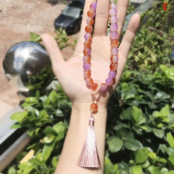 Tupsu rannerengas käsin kierretty helmi Buddhalainen Rosary Riipus helmi Ch E