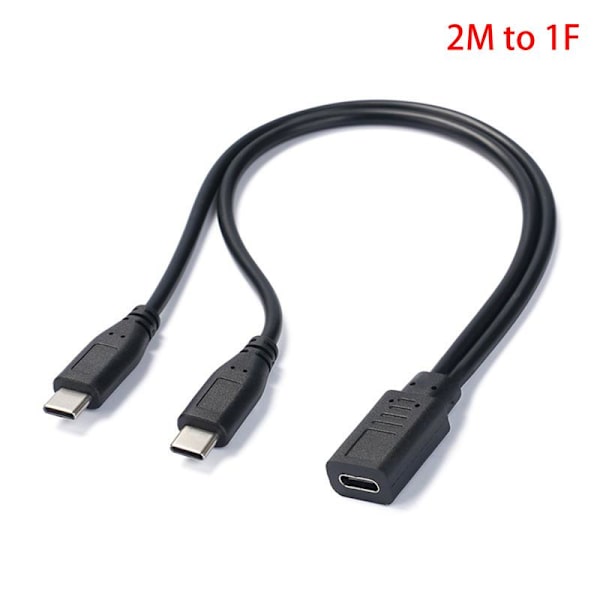 USB C-kabeldelare Typ C 1 till 2 förlängningskabel för PC B
