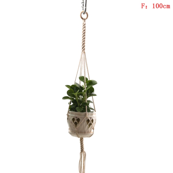 Grydeholder rame Hanger Hanging er Basket Jute Braided Rope Cra F