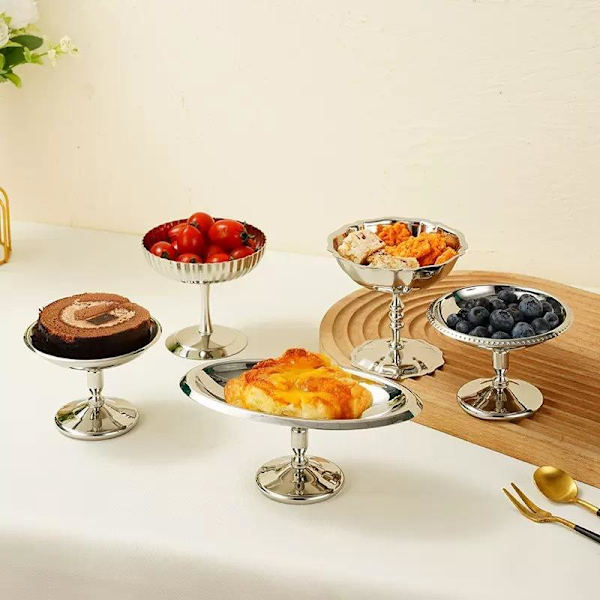 Salatkopp i rustfritt stål, iskopp, beger, retrodesign Silver 2