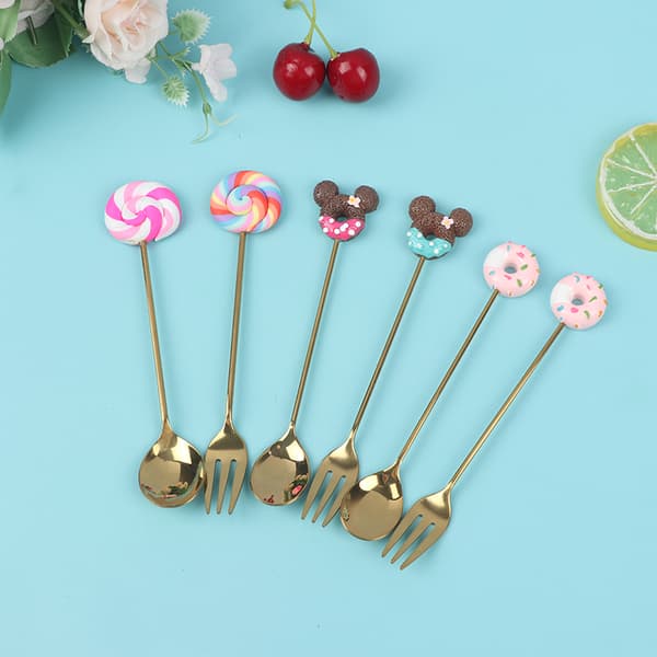 4st/ set Munkgodissked/gaffelmjölk Kafferörssked Kitc 4pcs miqi fork