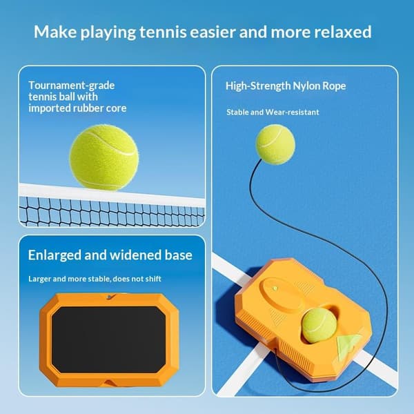 Selvrebound Tennis Træner Solo Træningsbold Med Elastisk Reb B 1