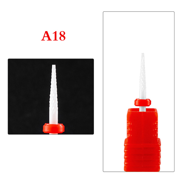 1 STK Keramisk Tungsten Nail Drill Bits Fil for elektrisk manikyr A18