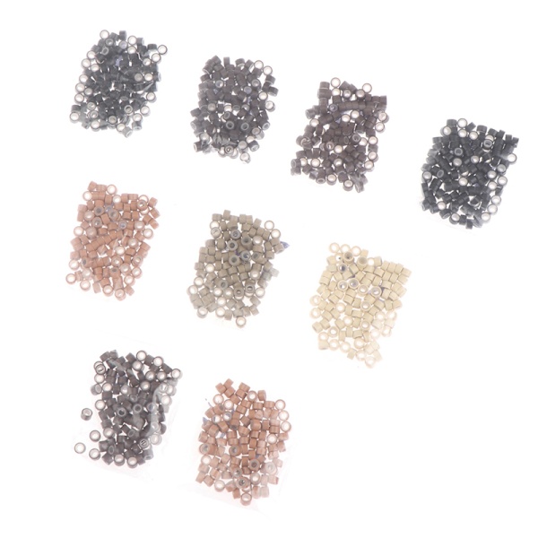 100 Stk Micro Silikone Forede Ringe Links Beads Crimp Beads Hår 4