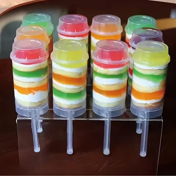 Plast Push Cake Shooters Lock Transparent Push-Up Glass C 20pcs