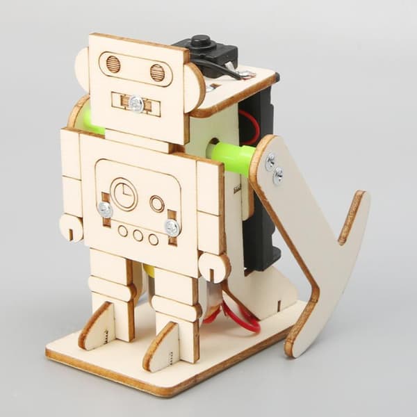 1 sæt DIY trægående robotmodelsæt til børn pædagogisk STE