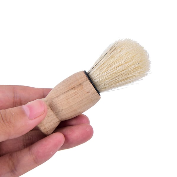 1x pro wood handtag grävling hår skägg rakborste