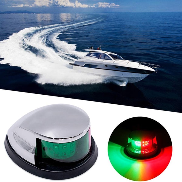 Båtljus Röd & Grön 12V LED Bow Navigation Light Sailing S L