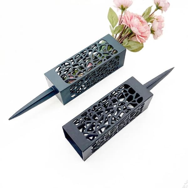 1/2/4 st minneskyrkogårdsvaser blomhållare utomhusblommor Black 4Pcs