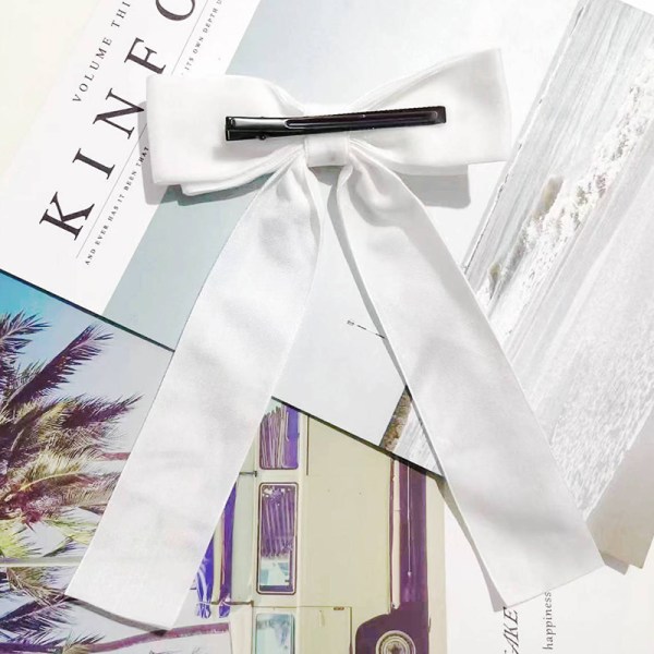 Vintage velvet sløjfe hårnåle hårspænder til kvinder piger bryllup L White