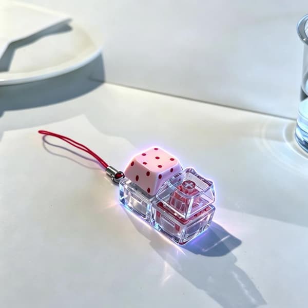 e Polka Dot Keyboard Fidget Toys Nyckelring Fingerknappsklickare A2