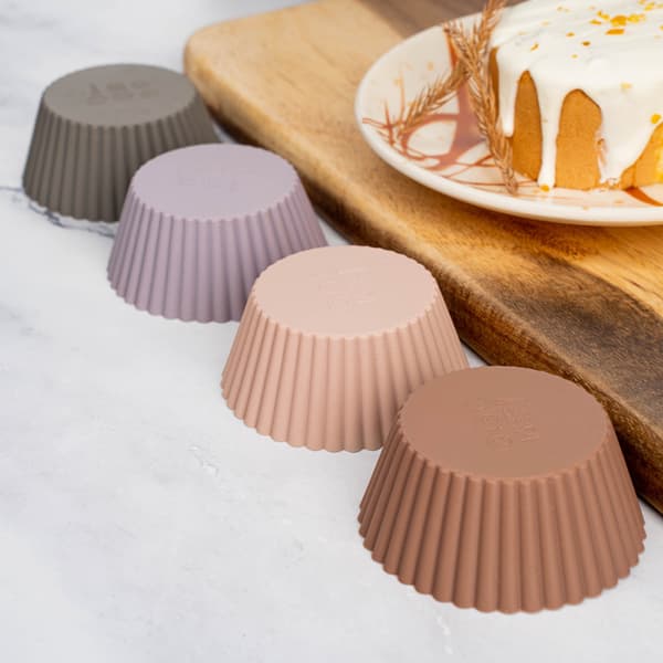Silikon liten kake Muffins Sjokolade Cupcake Liner Bakekopp C 4PCS